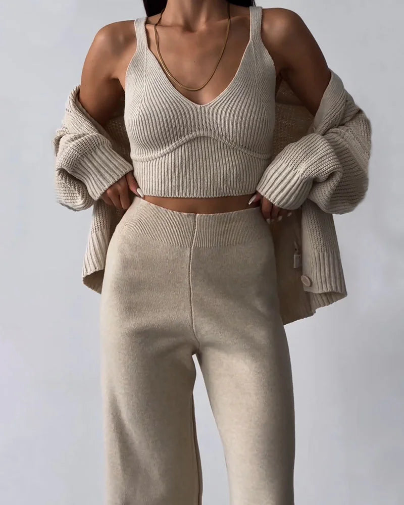 Riley | Comfy gebreide driedelige set