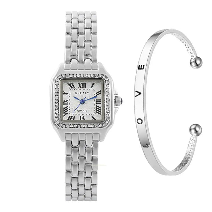 Luxe Merk Horloges Mode Romeinse Diamond-Set Waterdichte Vrouwen Horloge Business Rvs Geen Verkleuring Goud Band Gift Klok