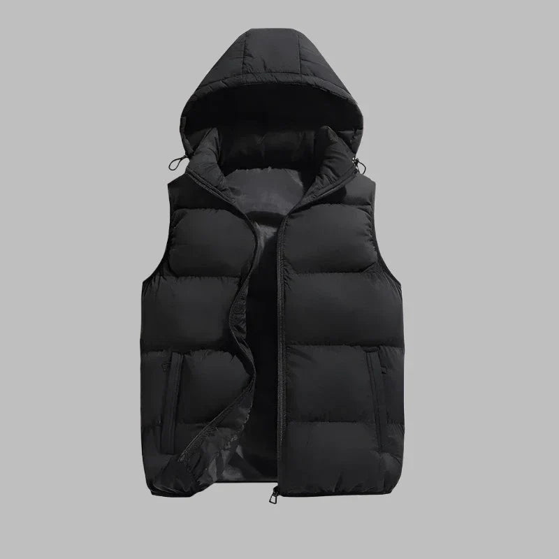 HUGO Hooded Bodywarmer | Gewatteerde tussenjas gilet met afneembare capuchon voor heren